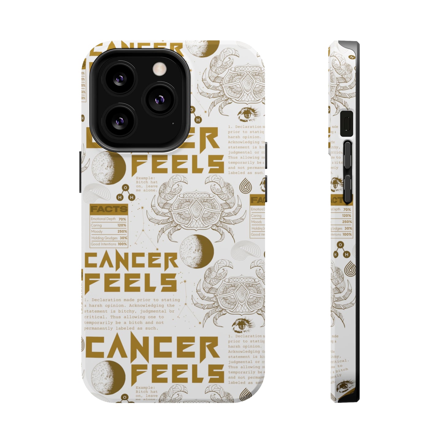 Cancer White & Gold Phone Case