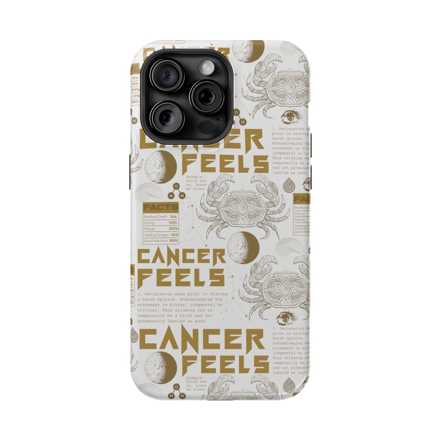 Cancer White & Gold Phone Case