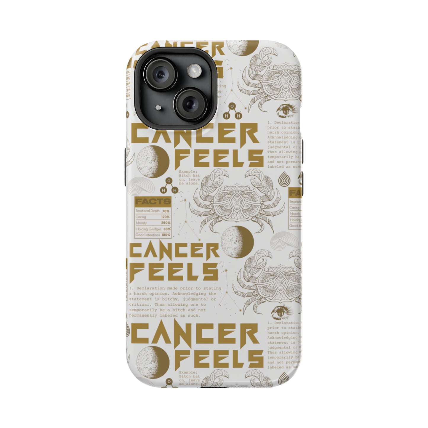 Cancer White & Gold Phone Case