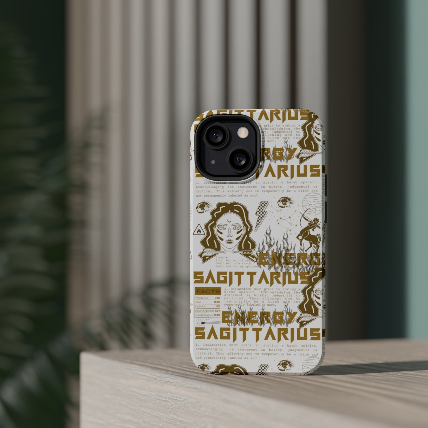 Sagittarius White & Gold Phone Case