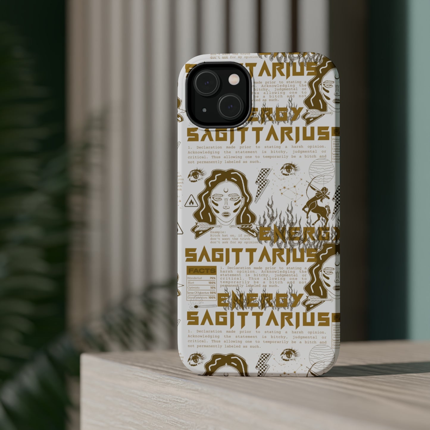 Sagittarius White & Gold Phone Case