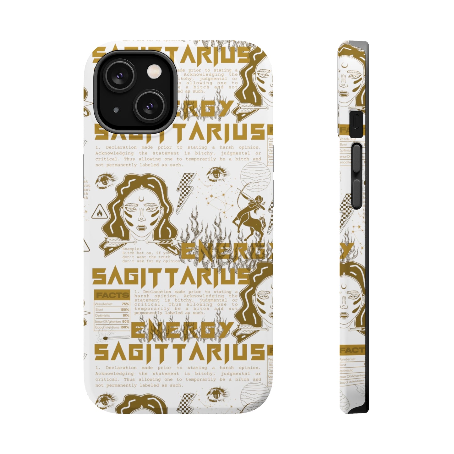 Sagittarius White & Gold Phone Case