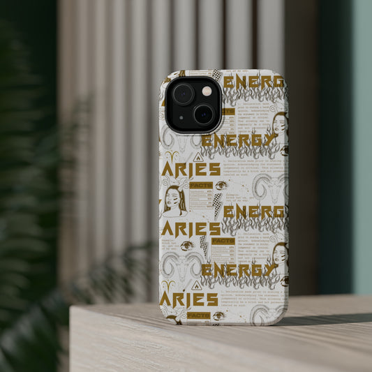 Aries White & Gold Phone Case