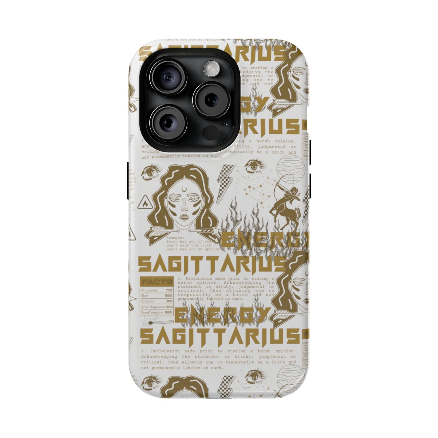 Sagittarius White & Gold Phone Case