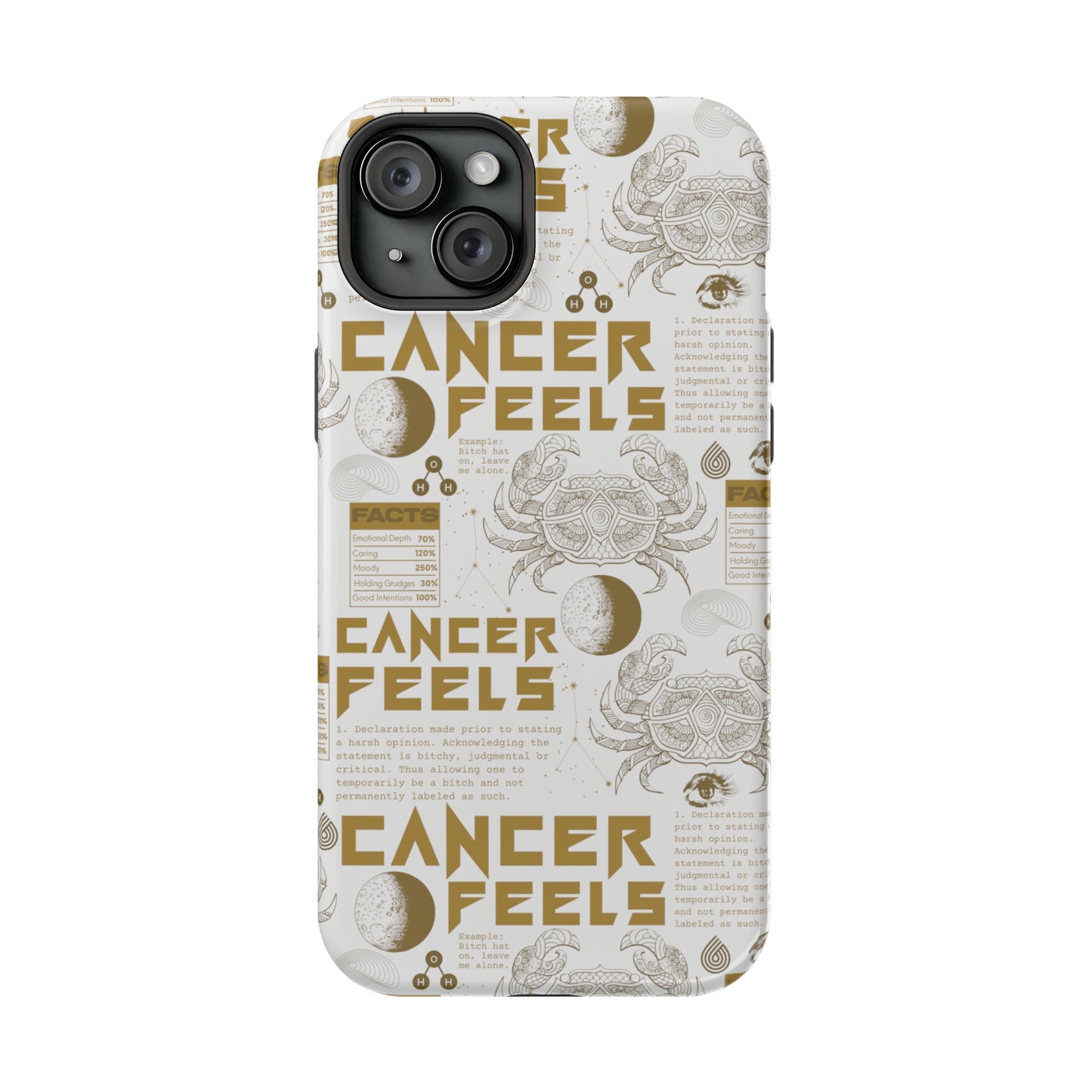 Cancer White & Gold Phone Case