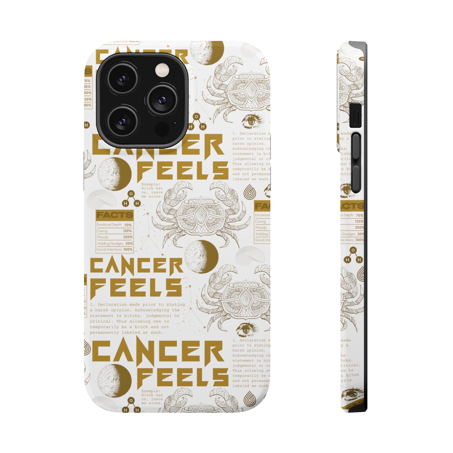 Cancer White & Gold Phone Case