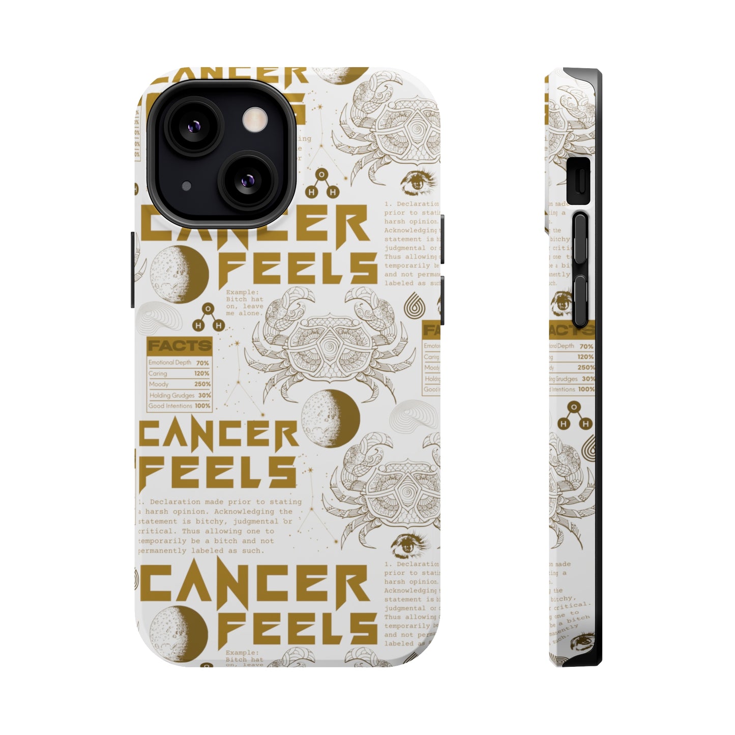 Cancer White & Gold Phone Case