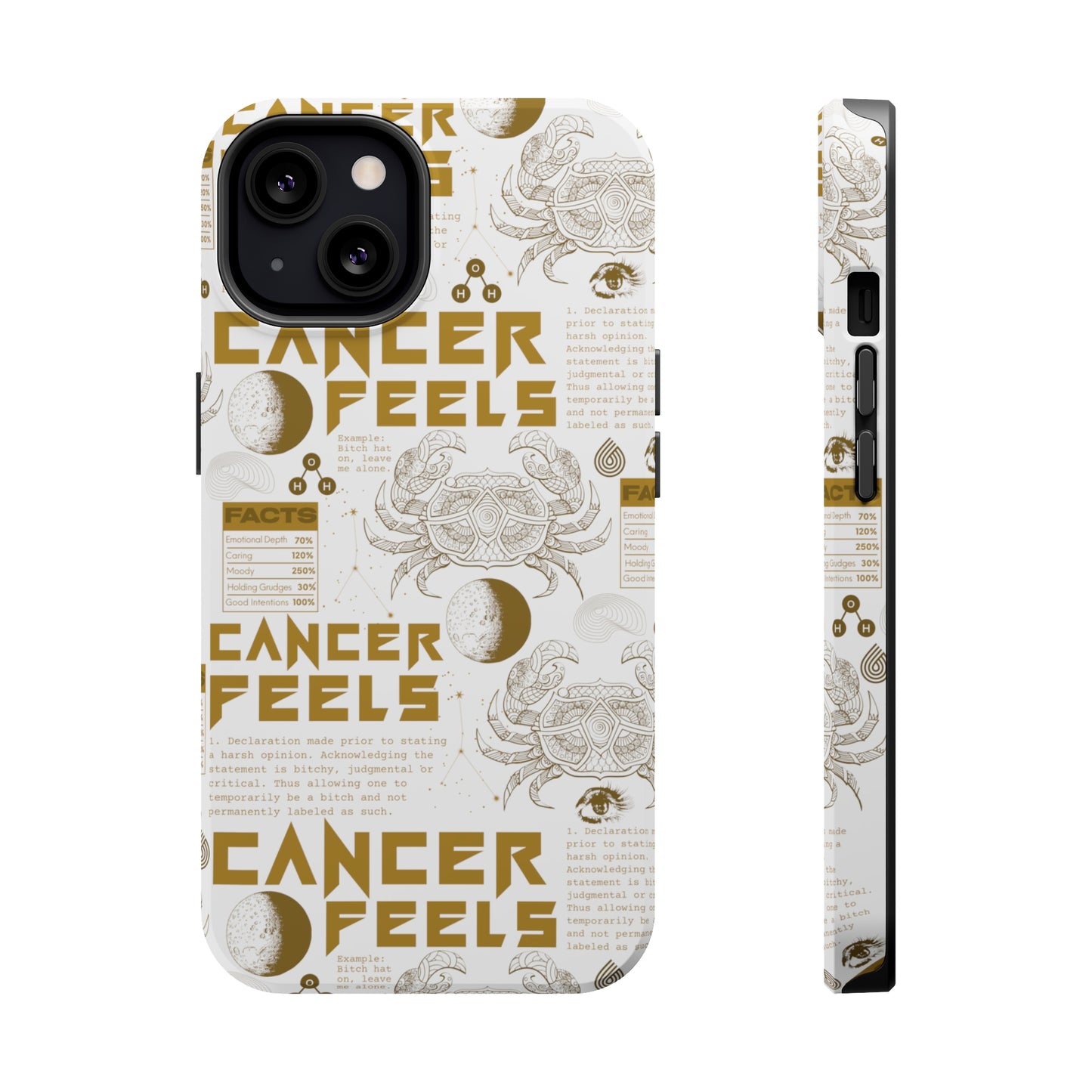 Cancer White & Gold Phone Case