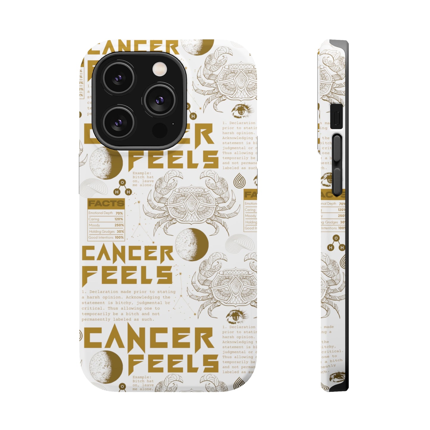 Cancer White & Gold Phone Case