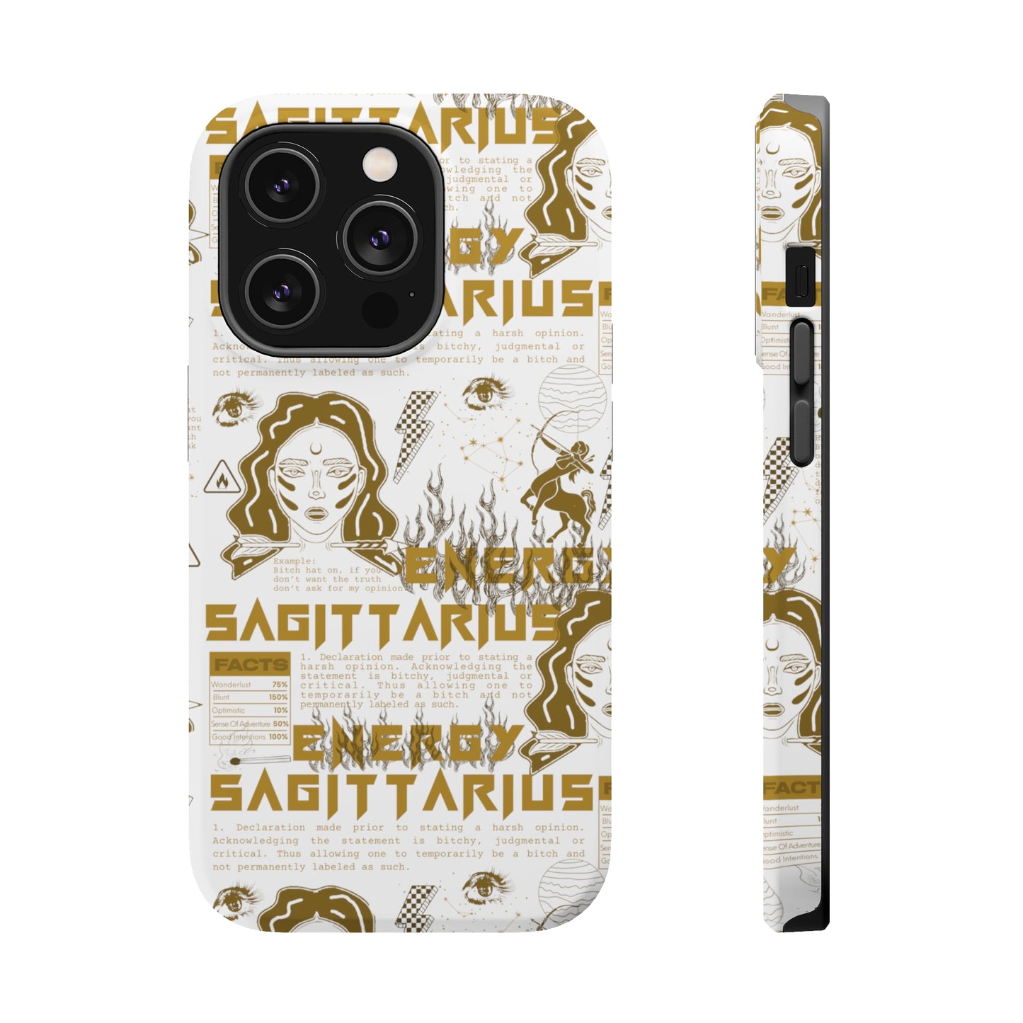 Sagittarius White & Gold Phone Case