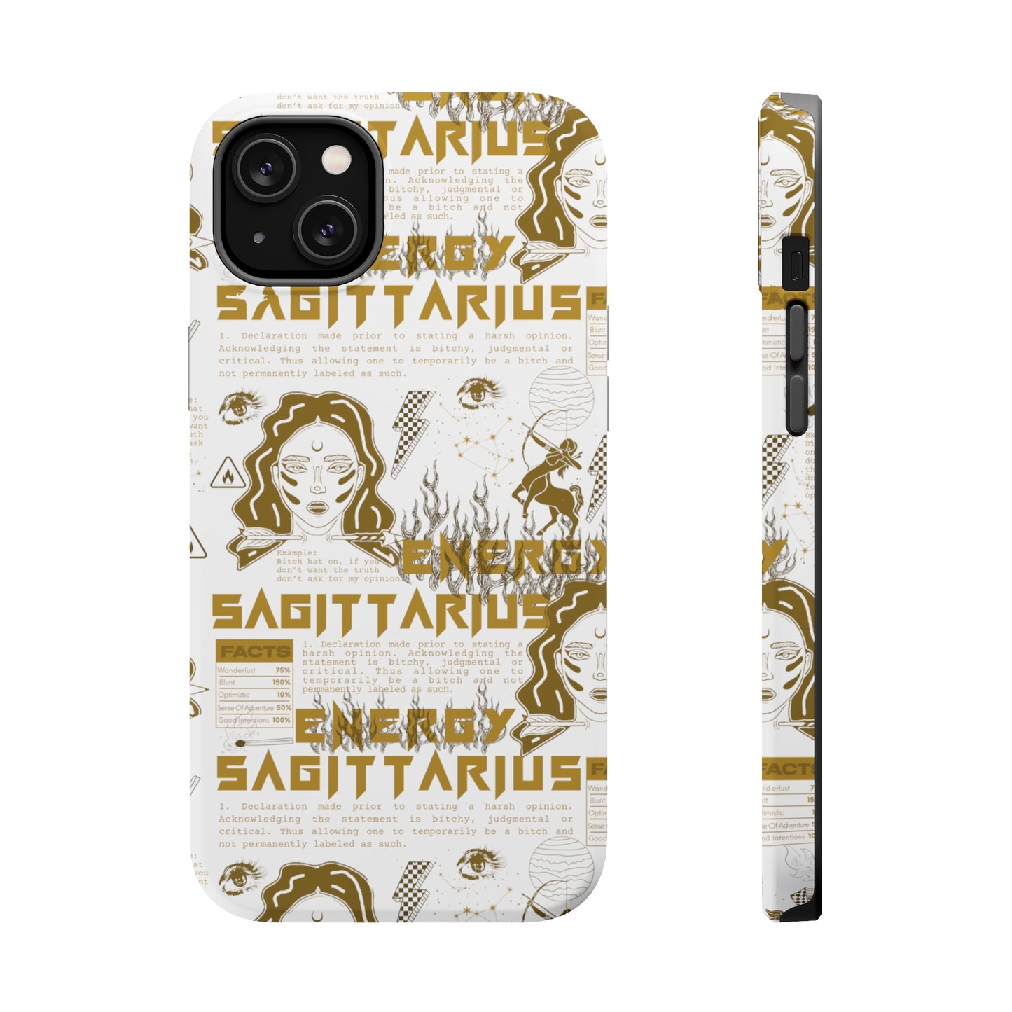 Sagittarius White & Gold Phone Case