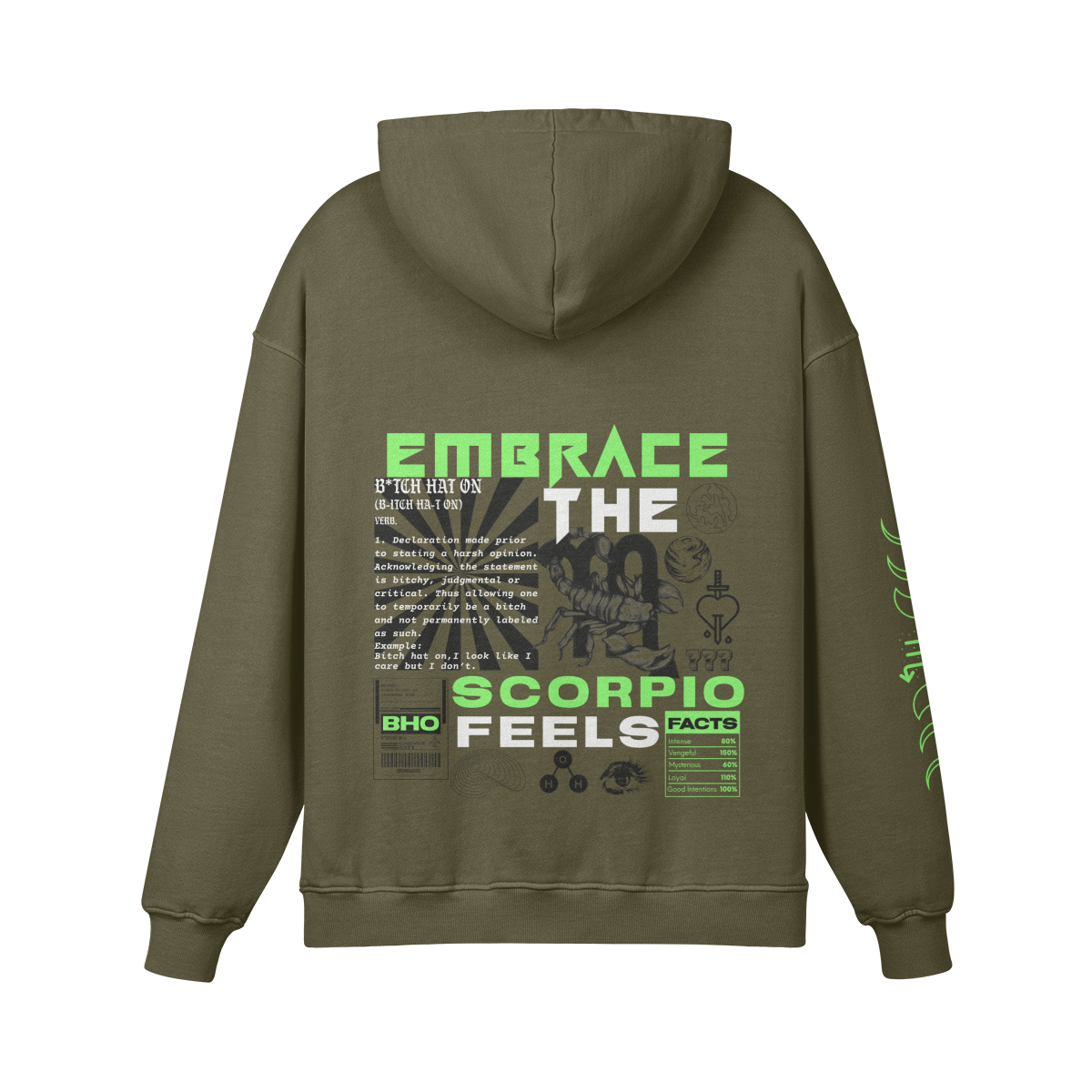 Scorpio Lime Premium Hoodie